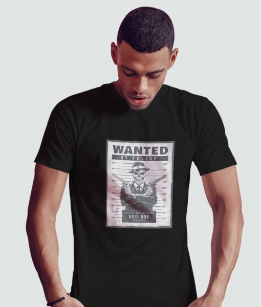 Мъжка тениска с щампа Готика Wanted Bad boy - TShirtArtShop.com
